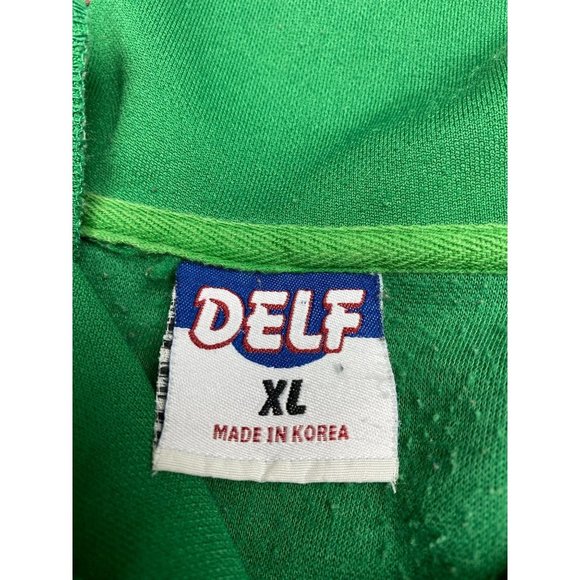 DELF Boston Basket Ball Jacket Vintage Snap ButtonMens Size XL Green and Yellow - Picture 3 of 9